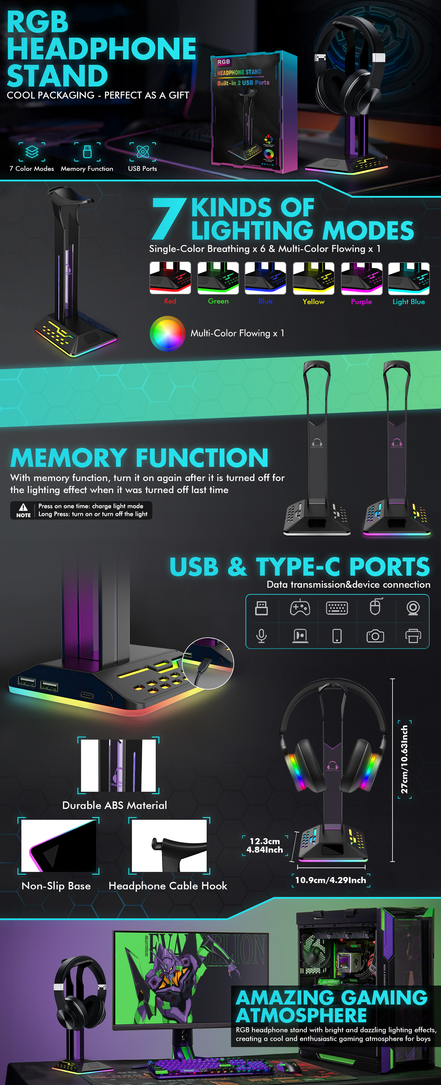 RGB 耳机支架高级 A+ 页面